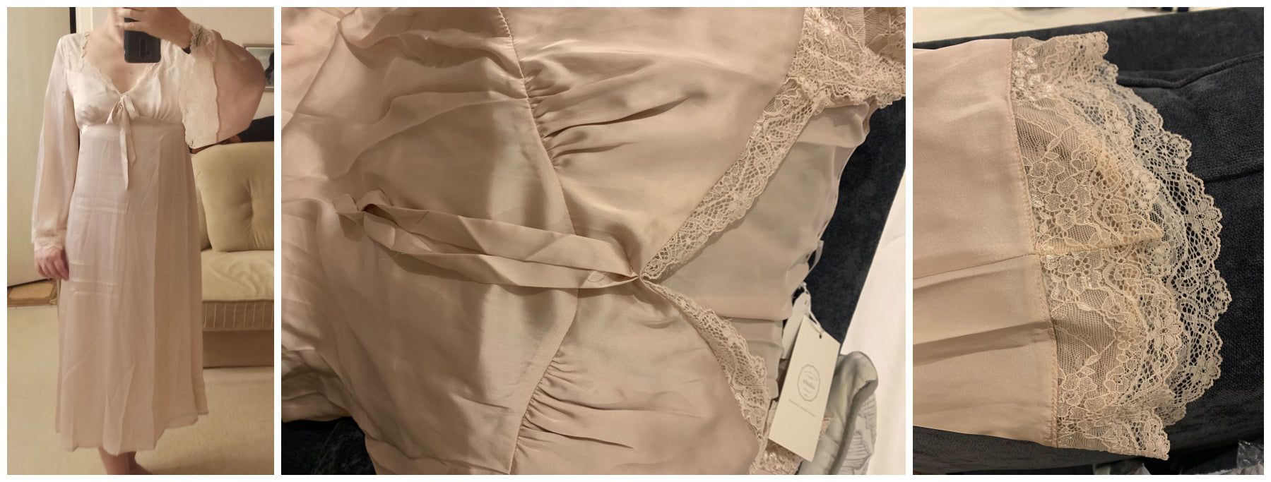 Lizakosht Romantic Nightgown Nightwear Princess Women Vintage Sleepwear Satin