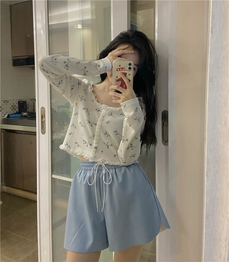 Women Cardigan Sweet Crop Top Design Patchwork Lace Floral Gentle Students All-match Retro Single Breasted Korean Style Chic Ins