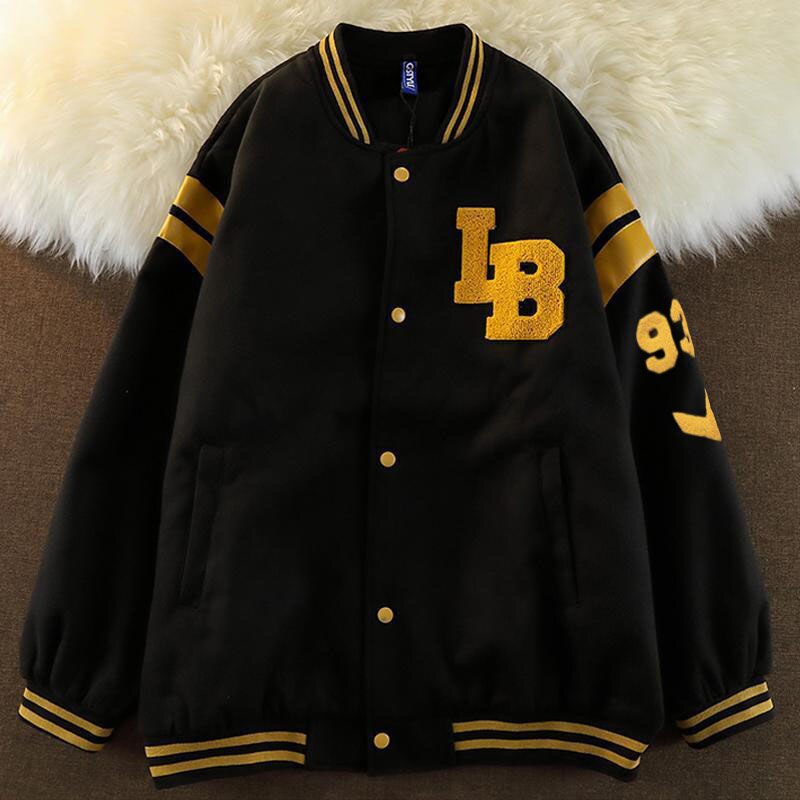 Splicing leather Bomber Jackets Women Coat Couple Baseball Jacket Autumn Unisex Boyfriend Style Varsity Hiphop Streetwear
