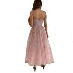 Sexy Tea-Length Spaghetti Strap Homecoming Dresses Fashion Women Backless Sequins Ball Gown Graduation Prom Party Vestidos