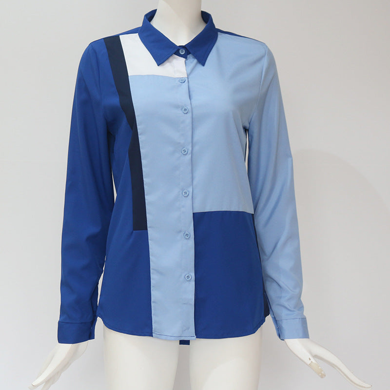 Lizakosht Fashion Women Ladies Long Sleeve Loose Blouse Summer V-Neck Casual Shirts Tops Clothing Turn Down Collar Office Casual Clothes