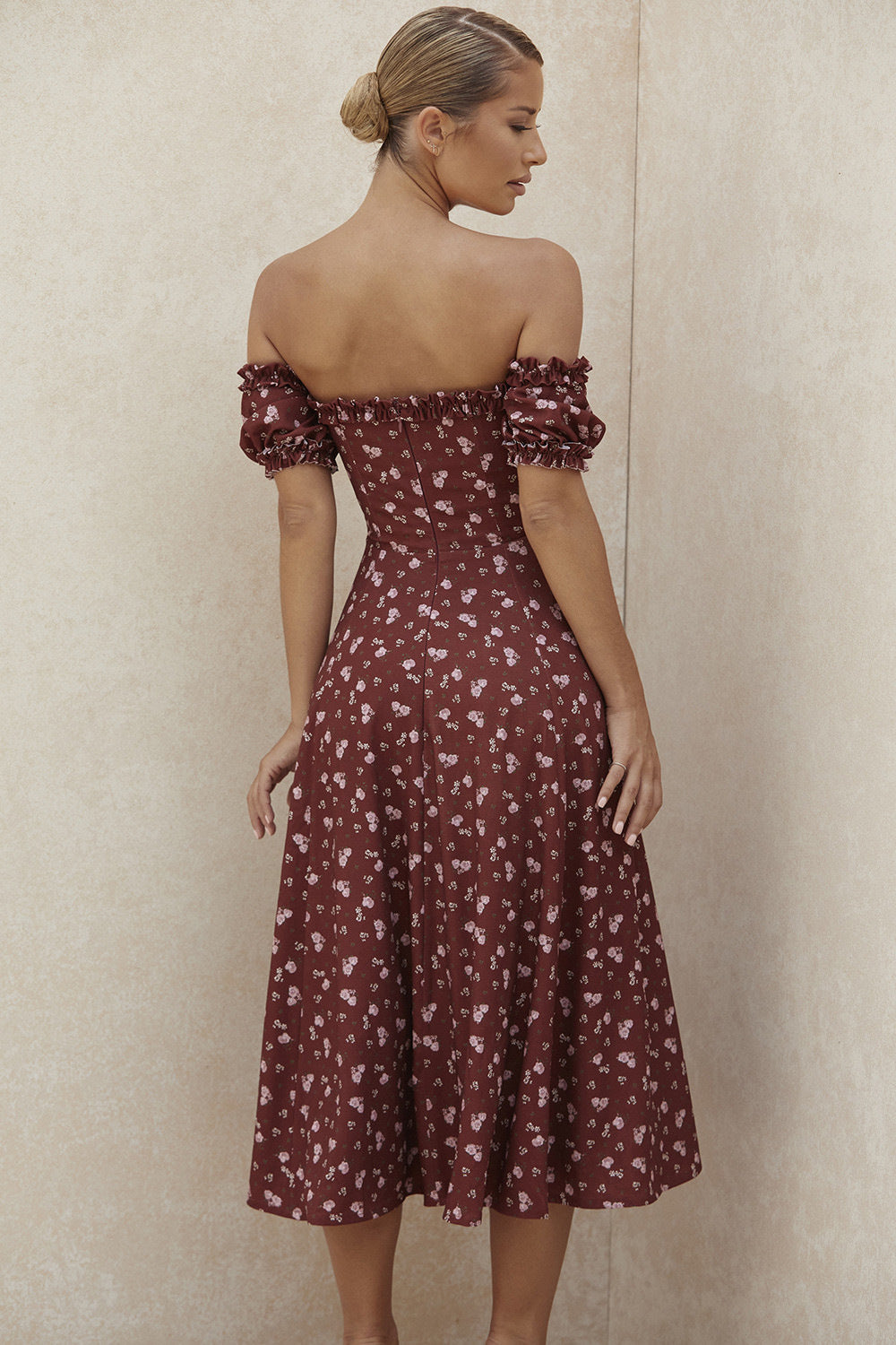 Strapless Side Split Corset Dress Beach Dress Summer Pink Floral Long Dress Women Sexy Off Shoulder Ruffles Party Dresses