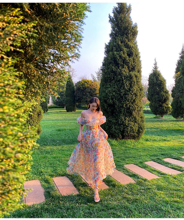 Summer Floral Design Elegant Midi Dresses Women Short Sleeve Vintage B Lizakosht Summer Floral Design Elegant Midi Dresses Women Short Sleeve Vintage B Lizakosht