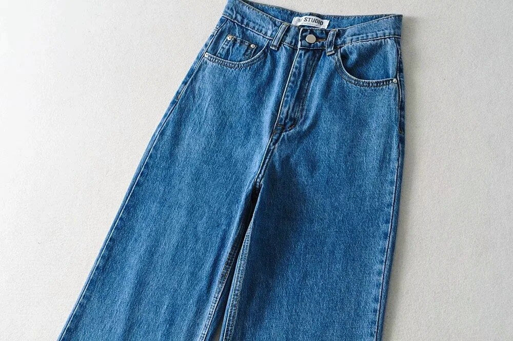 Lizakosht Casual Fashion Straight Leg Women's Jeans Denim Bottom Harajuku Boyfriend Long High Waist Baggy Jeans Fall Pants pantalones