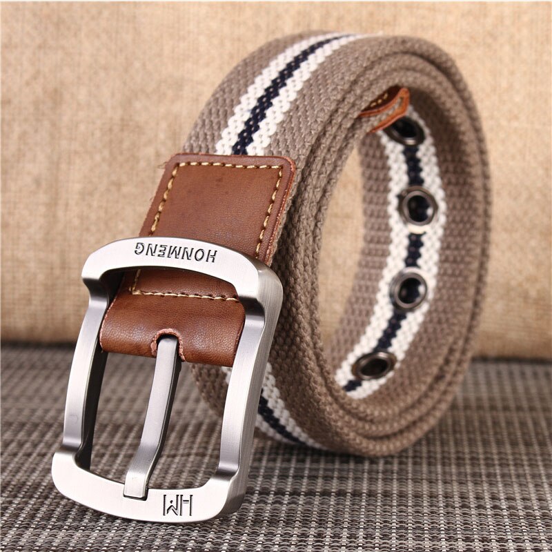 High quality Designer Luxury Brand Canvas Belt Metal Pin Bukcle Fabric Long Belts Men Trouser Multiple Colour Waist Accesories 4