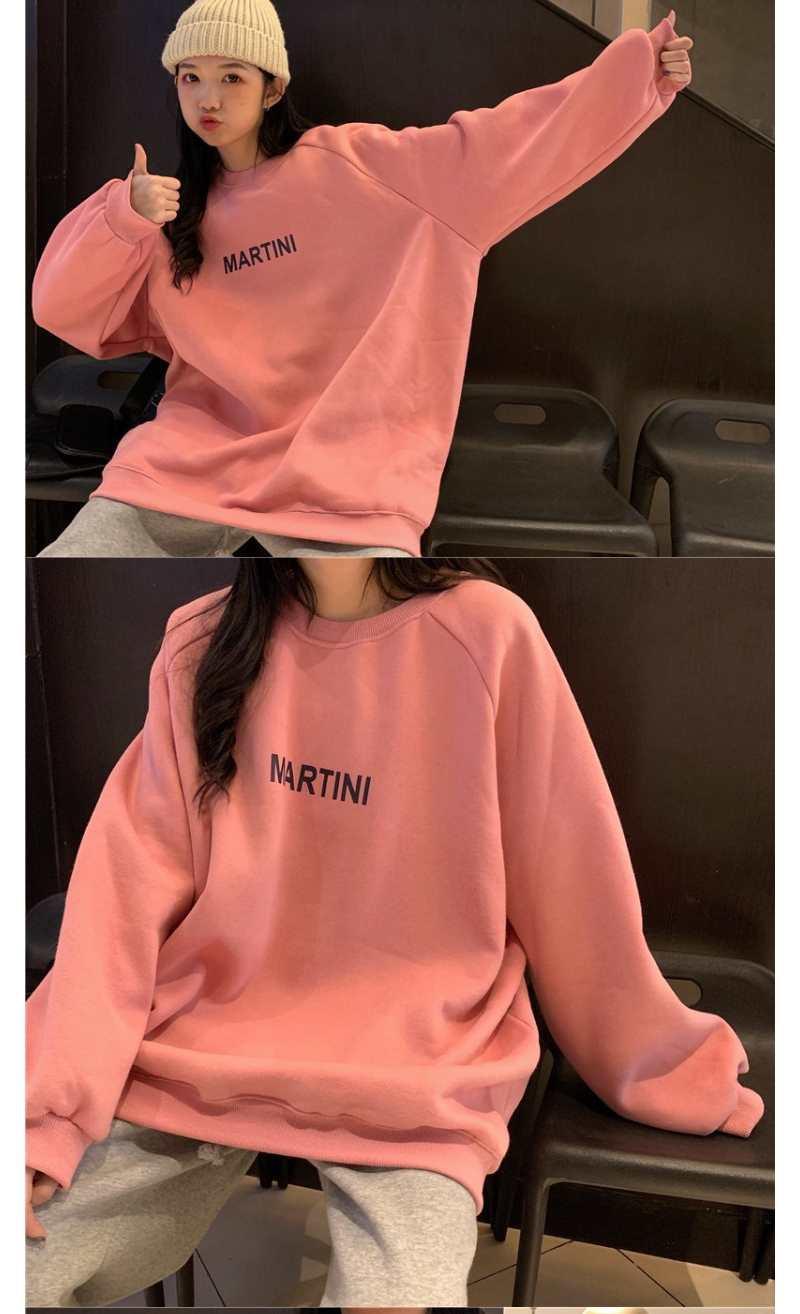 Hoodies Women Chic Letter High Street All-match Simple Unisex Couples Oversized Sweatshirt Thicker Soft Fall Basic Lady Clothing