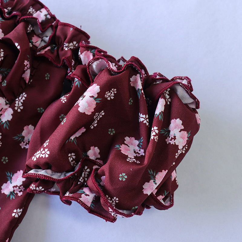 Strapless Side Split Corset Dress Beach Dress Summer Pink Floral Long Dress Women Sexy Off Shoulder Ruffles Party Dresses