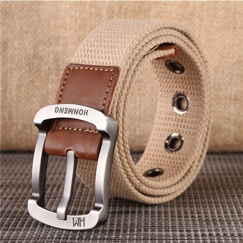 High quality Designer Luxury Brand Canvas Belt Metal Pin Bukcle Fabric Long Belts Men Trouser Multiple Colour Waist Accesories 4
