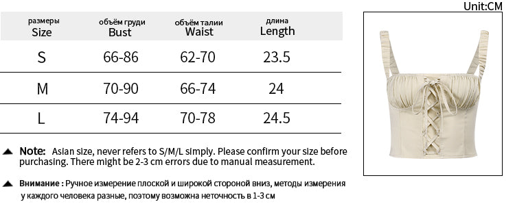 Lizakosht  Ruched Lace Up Backless Camisole Tops For Women Elastic Sleeveless Front Cross Summer Slim Sexy Girl Cropped Top 2021