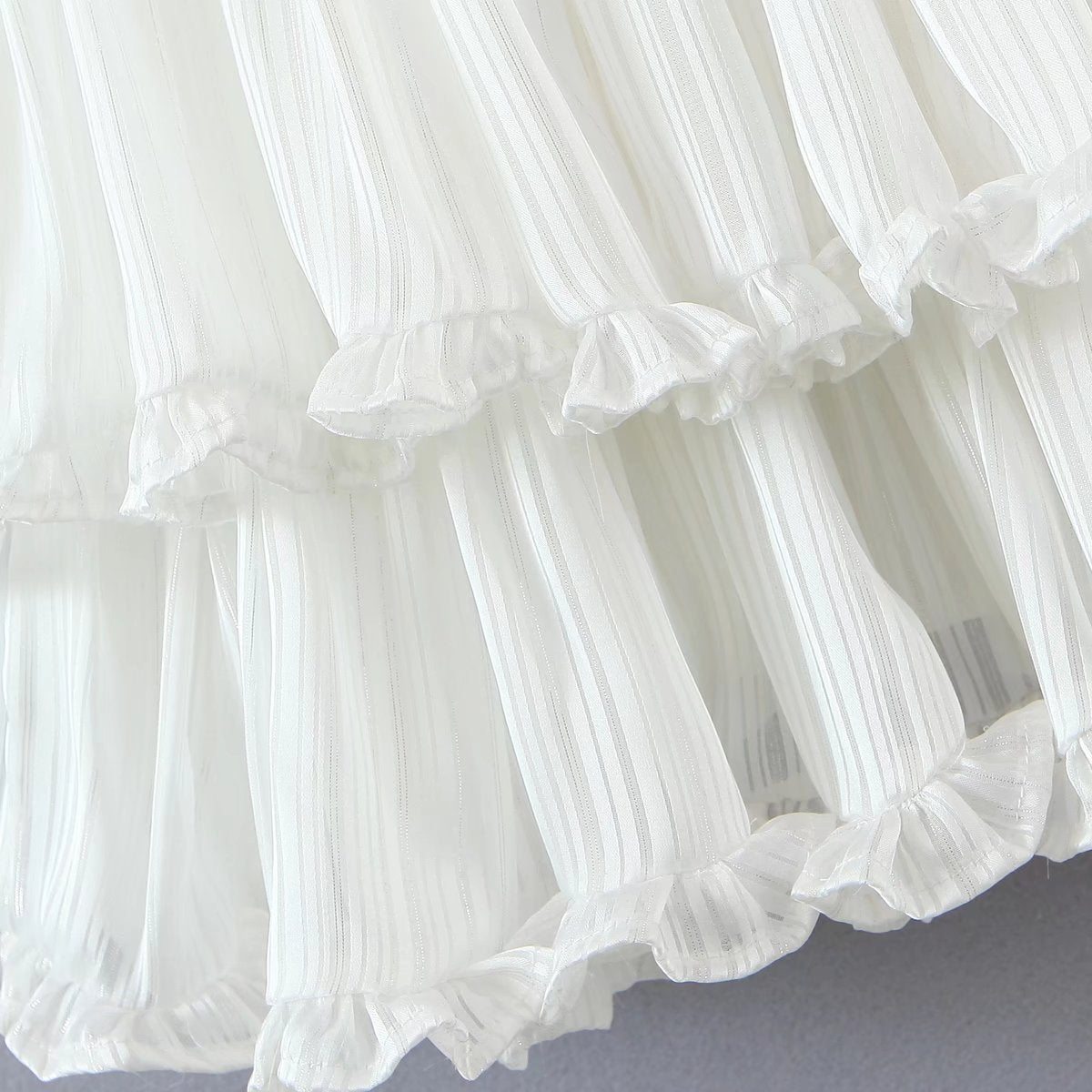 Lizakosht Summer Women Sexy Sling Sweet Ruffle Cake Chiffon Dress Female Holiday Party Mini White Dresses Ladies Chic Vestido