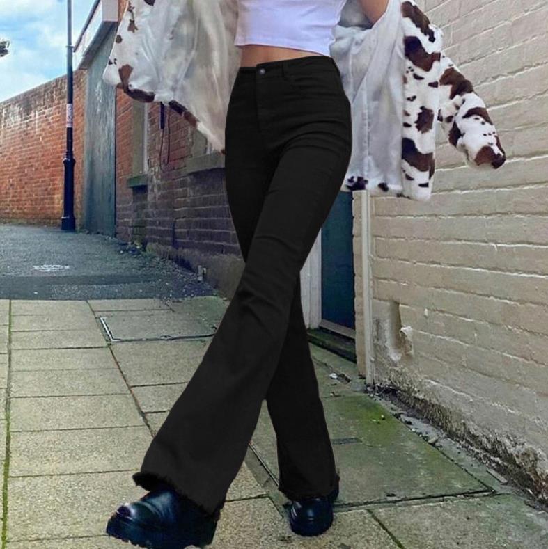 New style jeans retro brown high waist high stretch bootcut jeans women y2k baggy wide leg jeans vintage streetwear