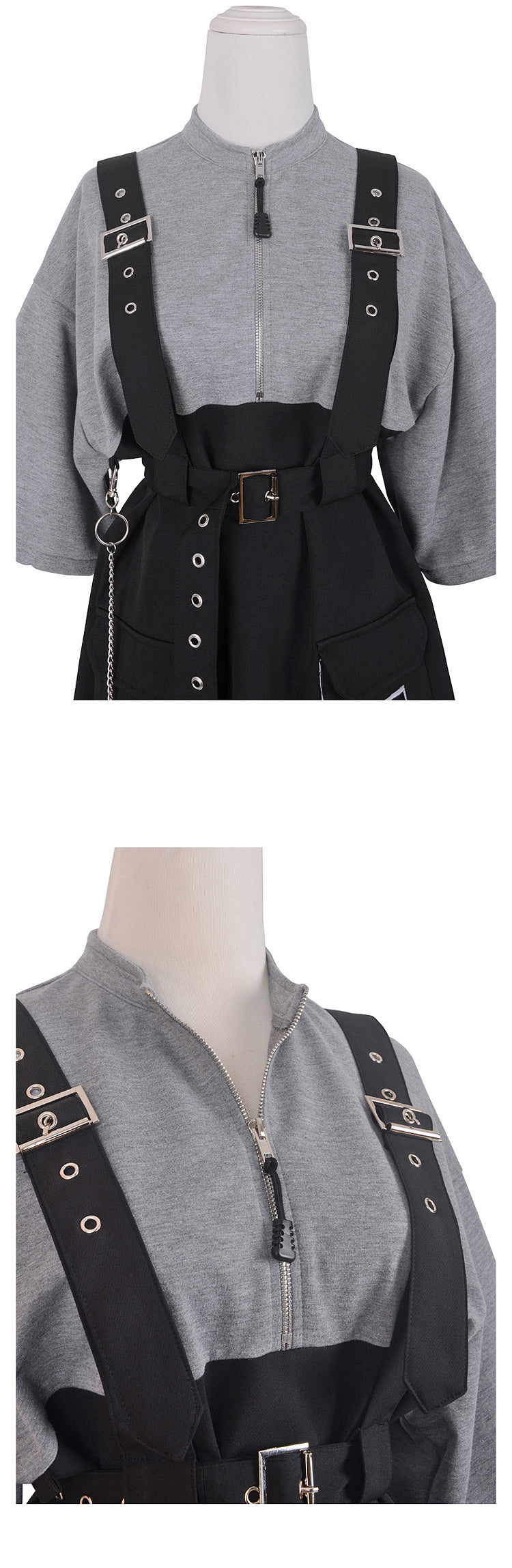 Retro Vintage Women Gothic Girls Punk Mini Dress High Waist Long Sleeve Hat Collar Sexy Gry Black Lolita Plus Size Jurken