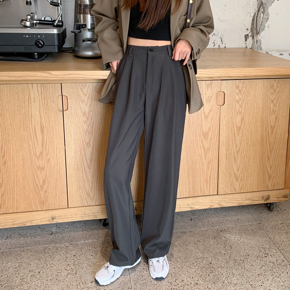 Lizakosht Summer Women Work Suit Pants Spring Quality Elegant Office Lady Long Trousers New Solid High Waist Female Pants