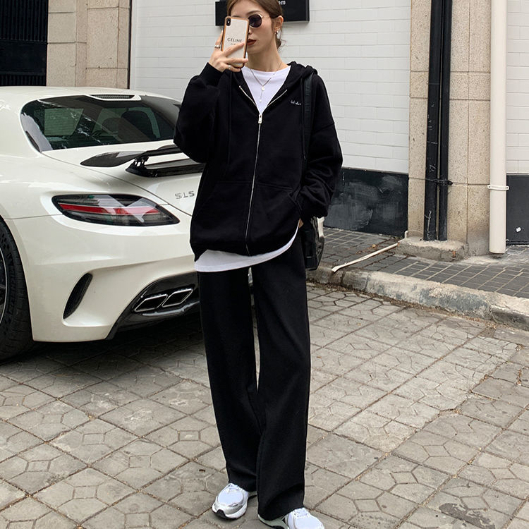 Retro Straight Wide Leg Brown Pants Vintage Female Spring New Korean Fashion High Waist Casual Long Coffee Pants White Trousers