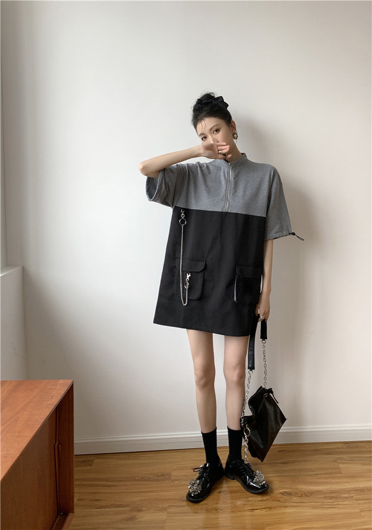 Retro Vintage Women Gothic Girls Punk Mini Dress High Waist Long Sleeve Hat Collar Sexy Gry Black Lolita Plus Size Jurken