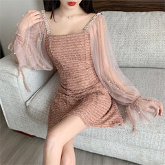 Bella Philosophy Wonder Beauty Charming Sweetheart long Sleeve Tulle Short Dresses  Sexy  Party Prom Gowns Vestidos De Gala