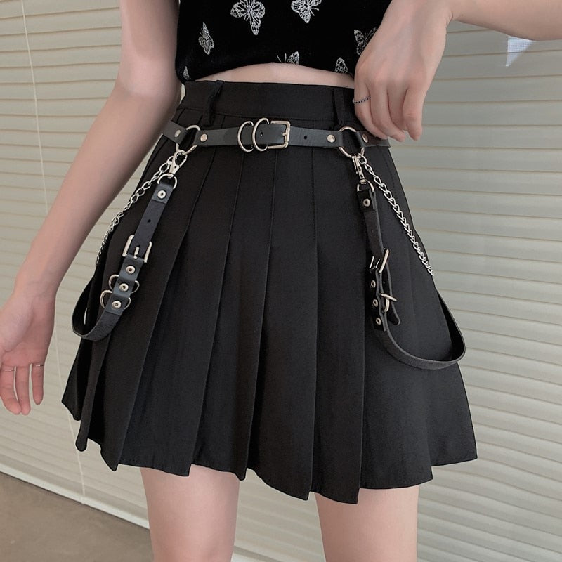 Woman Punk Hiphop Heart Belt Chain Leather Harness Leg Belt Gothic Adjustable Body Waist Strap Girl Dress Jeans Skirt Waistband
