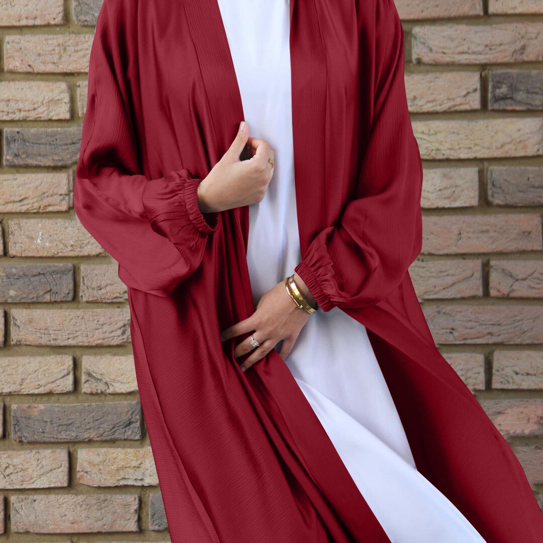 Wepbel Robe Dubai Drawstring Sleeve Dress Abaya Women's Islamic Clothing Hijab Cardigan Islamic Clothing Caftan Kimono Abaya