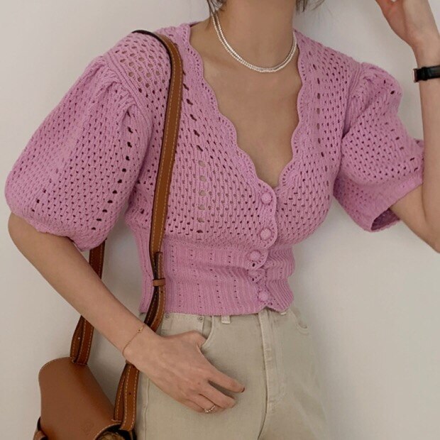 Tonngirls Vintage T Shirt Casual Slim Knitted T Shirt Women Short Sleeve  Tshirts V-neck Tee Shirt Femme Streetwear Korean Style