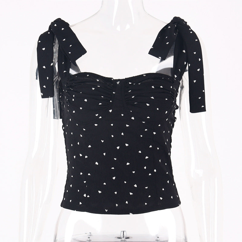 Sexy Cropped top t shirt Bandage Halter Ruched Black Flower tops for women Spring Autumn Ropa mujer Vetement femme Woman clothes
