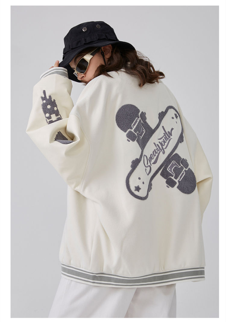 Splicing leather Bomber Jackets Women Coat Couple Baseball Jacket Autumn Unisex Boyfriend Style Varsity Hiphop Streetwear