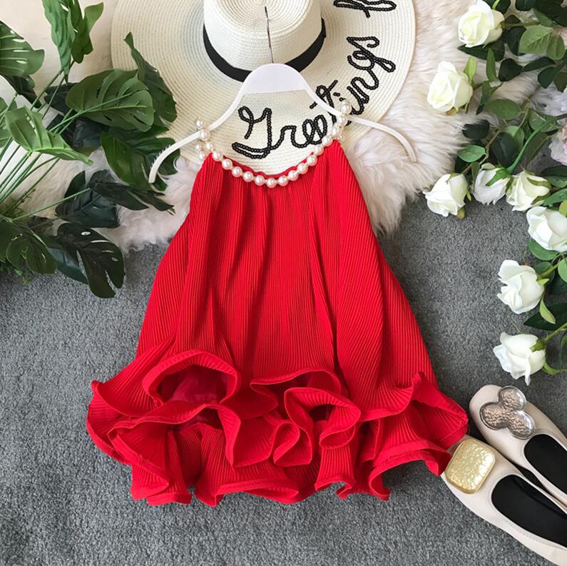 Ruffles Halter Chiffon Pearl Blusa Summer Loose Lace Women Backless Tops Women Sleeveless Candy Blouse Women Shirt