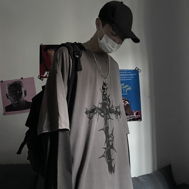 Lizakosht Gothic Goth Style Tshirt 2021 Mall Goth Tops Punk Long Sleeve Oversized T-shirt Japanese Streetwear Fashion Korean Style