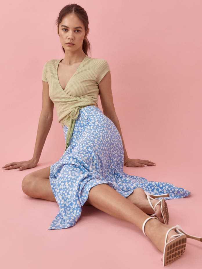 Tossy High Waist Split Out Floral Mid Skirt Women Sexy Vintage Boho A-line Skirts Slim Party Streetwear 2022 Holiday Beachwear