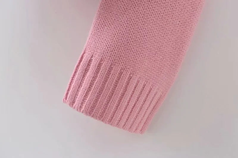Warm Y2K fall/winter pullover sweater new pink cute loose wild pullover round neck pink sweater
