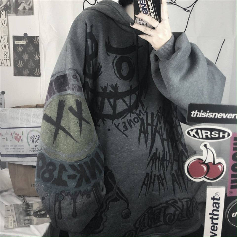 Lizakosht Gothic Japan Cartoon Hip Hop Hoodie Sweatshirt Oversize Women Spring Autumn Funny Punk Hoodies Tops Females Clothes Hoodie Girl