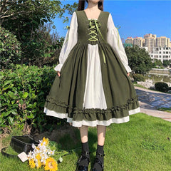 Bella Philosophy Japanese Lolita Dress Girl Victorian Vintage Bow Lace Princess Party Dress Sundress Midi Dress Femme Vestidos