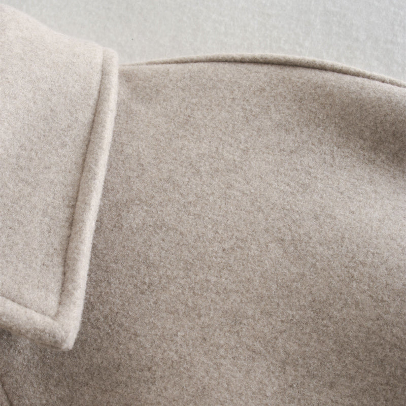 Lizakosht Casual Woman Camel Loose Pocket Woolen Shirt 2021 Fashion Ladies Autumn Long Sleeve Thick Blouse Coat Female Long Outwear