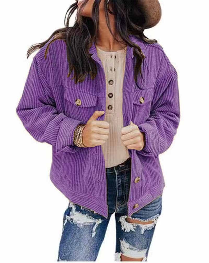 Lizakosht Jackets For Women  Denim Corduroy Camouflage Stitching Jacket Turn-dowm Lapel Vintage Cowgirl jackets coats chaqueta mujer