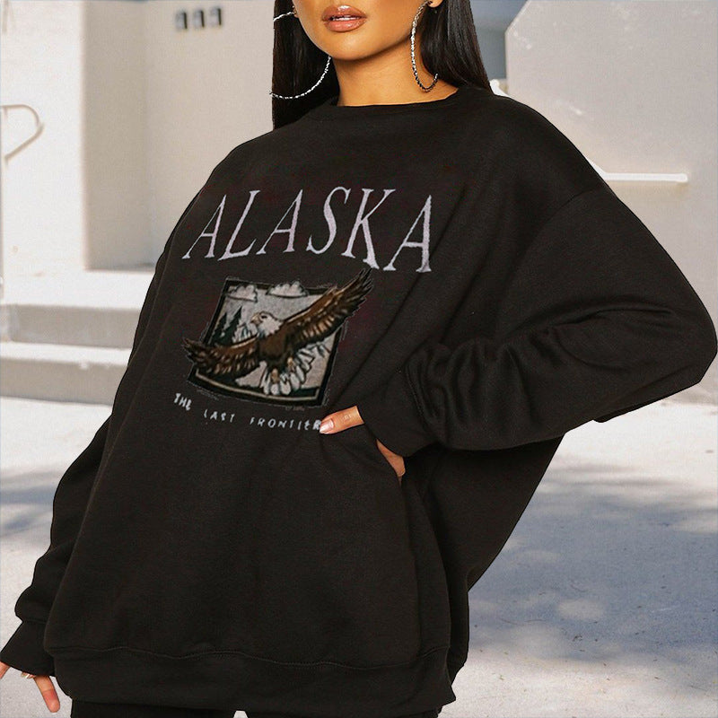 Lizakosht Laguna Beach Sweatshirts Gray Letter Embroidery Sweatshirt New Women Oversized Vintage Collar Pullovers Women Sweatshirts