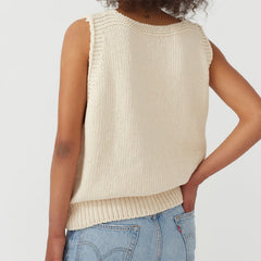 Autumn Knitted Sleeveless Women's Vest V-neck Solid White Female Vests New Fashion Casual Ladies Sweater Top