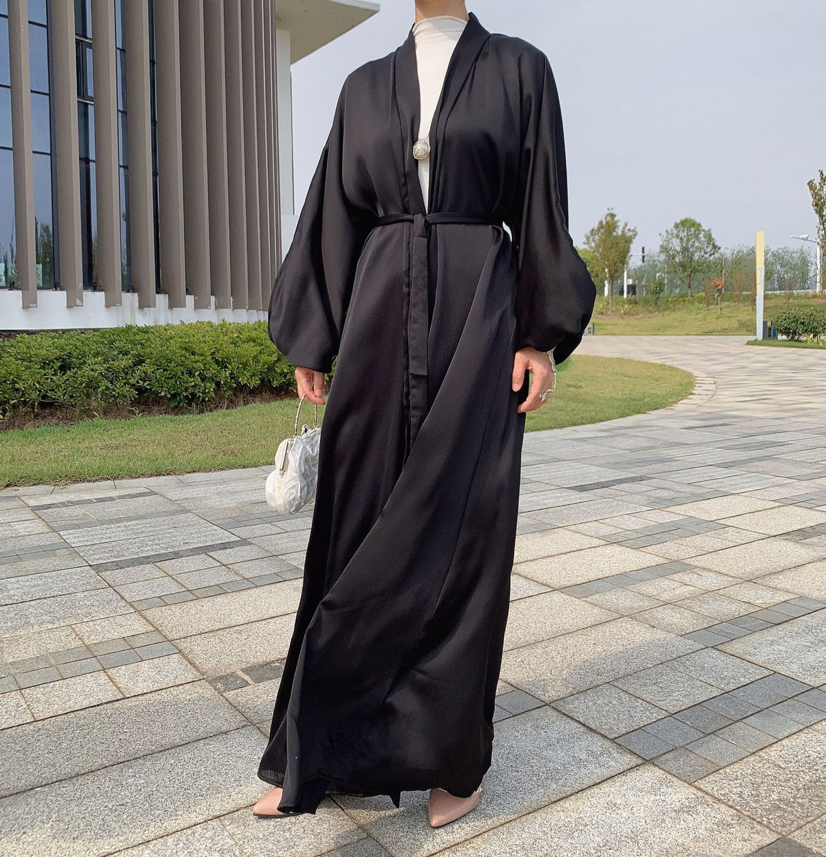 Wepbel Robe Dubai Drawstring Sleeve Dress Abaya Women's Islamic Clothing Hijab Cardigan Islamic Clothing Caftan Kimono Abaya