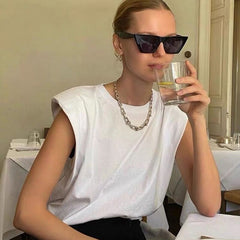 WannaThis Sleeveless O-Neck T-Shirt  Women Loose Casual Summer New2020 Solid Color Soft Cotton Basis Tees Simple Shirts Ladies