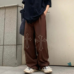 Black Bear Print Pants Cute Girl Harajuku Autumn Trousers Female Streetwear Summer Spring Fashion Gray Gothic Sweatpants Women
