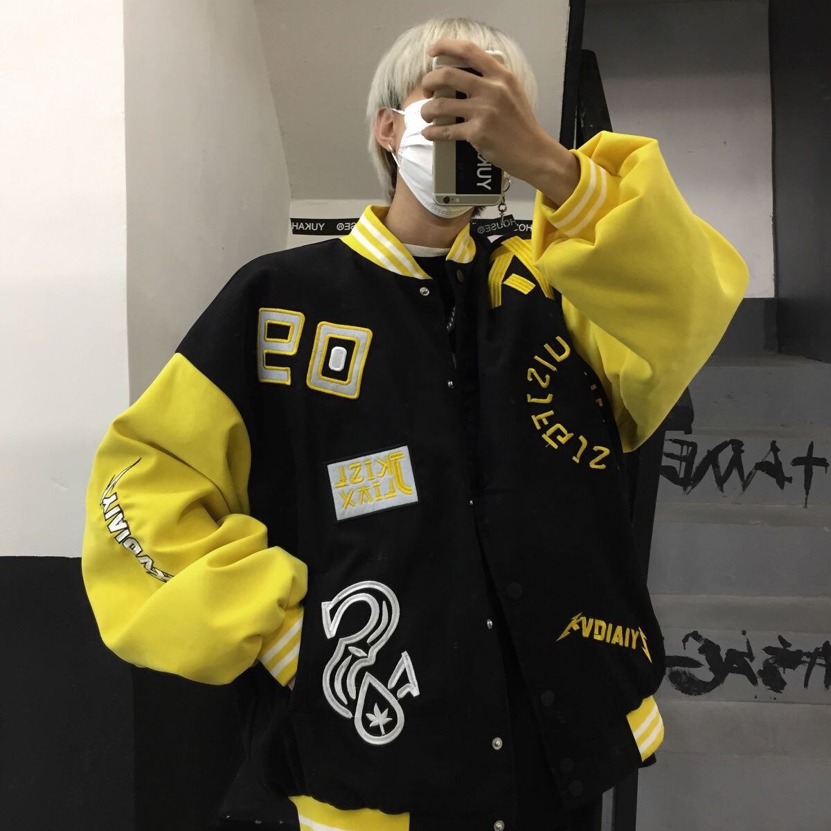 Splicing leather Bomber Jackets Women Coat Couple Baseball Jacket Autumn Unisex Boyfriend Style Varsity Hiphop Streetwear