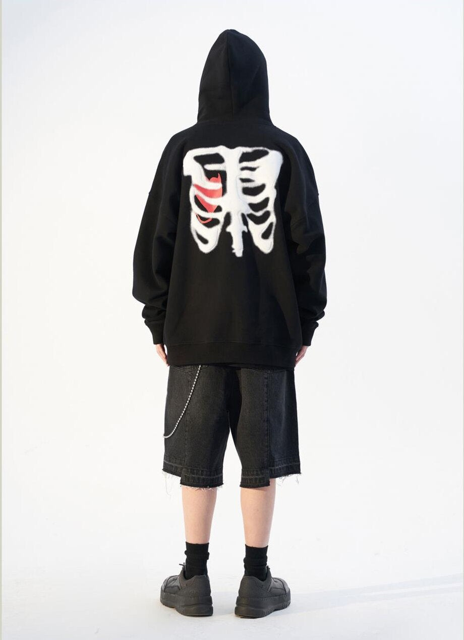 New Gothic Hoodies Women Clothes Fashion Vintage Ins Irregular Printing Long Sleeve Clothes for Teens Sweatshirt