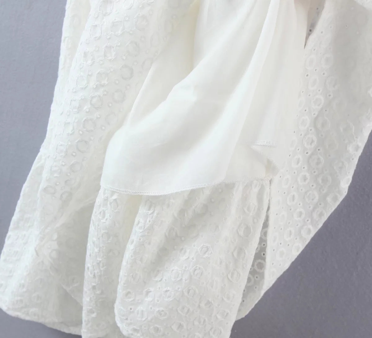Elegant Embroidery Lace Dress Vintage White Summer Women Dresses Puff Sleeve Bandage Ladies Party Woman Dress Vestidos