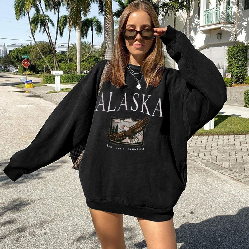 Lizakosht Laguna Beach Sweatshirts Gray Letter Embroidery Sweatshirt New Women Oversized Vintage Collar Pullovers Women Sweatshirts