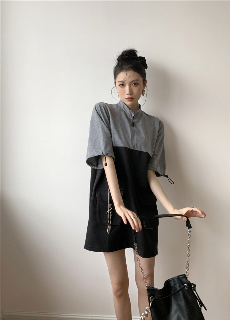 Retro Vintage Women Gothic Girls Punk Mini Dress High Waist Long Sleeve Hat Collar Sexy Gry Black Lolita Plus Size Jurken
