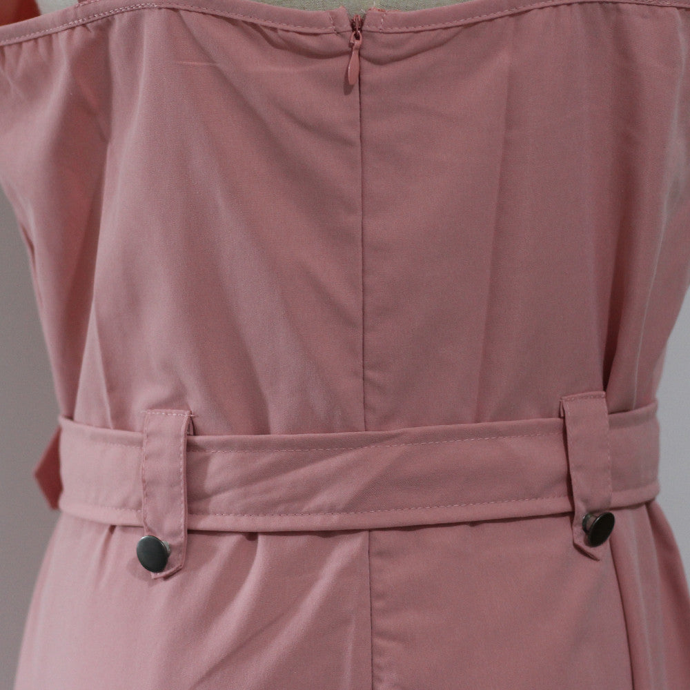 Jumpsuits Women Casual Cargo Playsuit Sleeveless O Neck Jumpsuit With Pocket and Belt Elegant Pencil Pants Loose Overalls