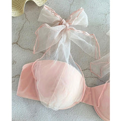 Lizakosht  Sexy Pink Bikinis Women Swimsuit 2022 Push Up Mesh Strappy Swimwear Brazilian Biquini Bathing Suit Beachwear
