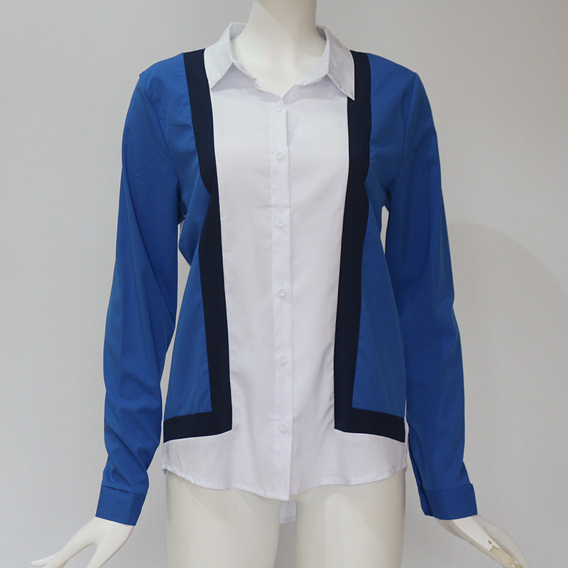 Lizakosht Fashion Women Ladies Long Sleeve Loose Blouse Summer V-Neck Casual Shirts Tops Clothing Turn Down Collar Office Casual Clothes