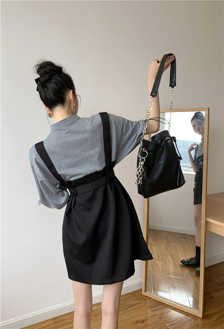 Retro Vintage Women Gothic Girls Punk Mini Dress High Waist Long Sleeve Hat Collar Sexy Gry Black Lolita Plus Size Jurken