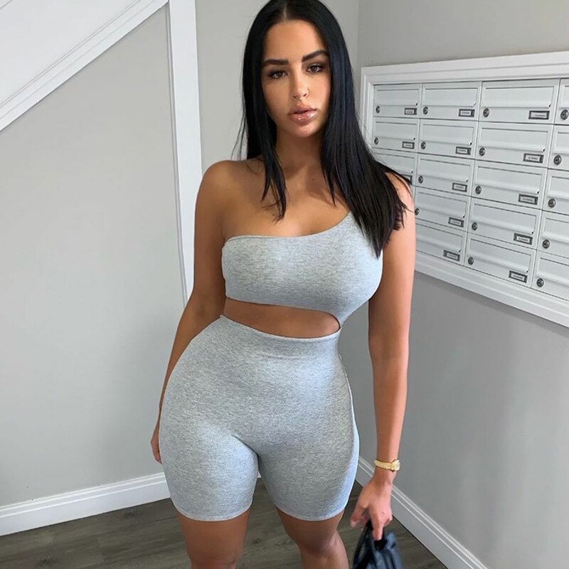 Lizakosht Summer Women Sexy Spaghetti V-neck Jumpsuit Sleeveless Bodycon Solid Sport Fitness Playsuit Romper Overalls For Women
