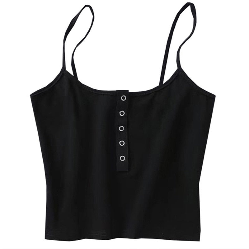 Summer 2022 Sexy Party Tops Backless Hollow Out Fitness Sleeveless Short Crop Tops Camisoles Streetwear Black Lace Up Crop Tops