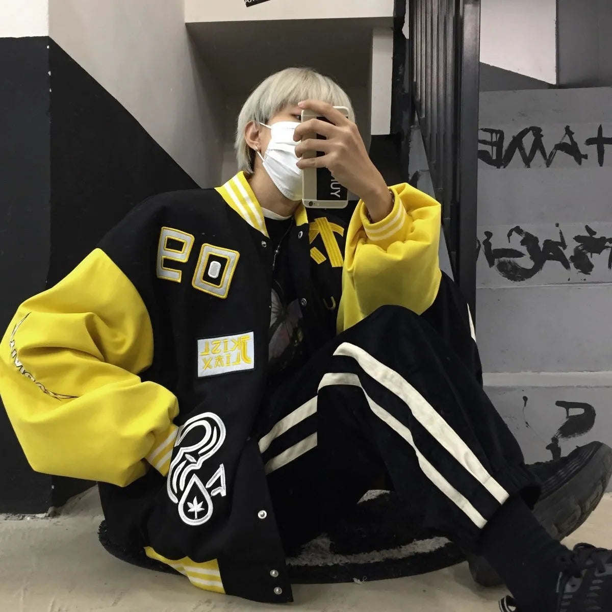 Splicing leather Bomber Jackets Women Coat Couple Baseball Jacket Autumn Unisex Boyfriend Style Varsity Hiphop Streetwear